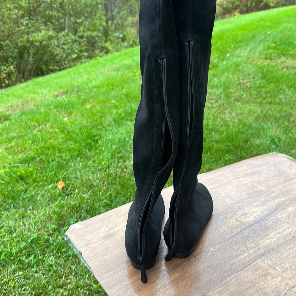 Brian Atwood Women Boot Over The Knee Thigh High Size 6 Pointed Black Suede